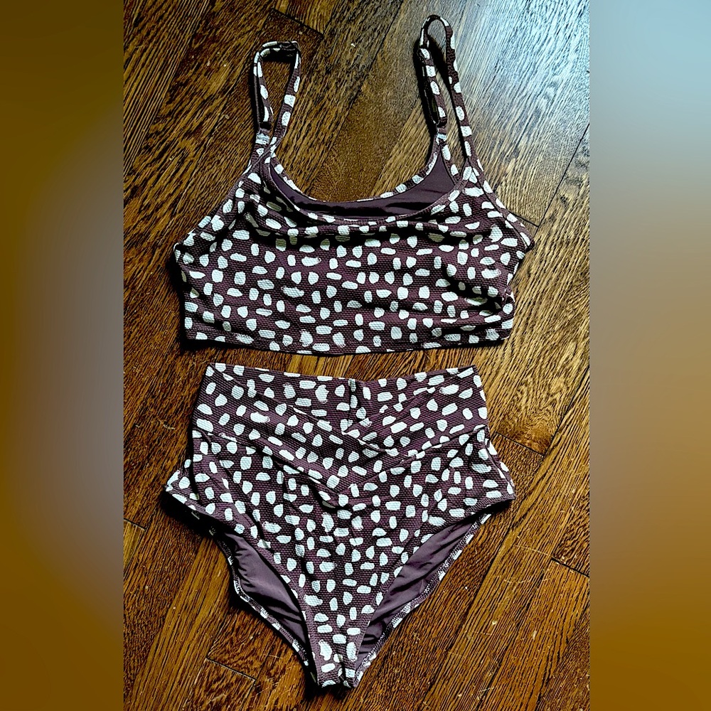 Aerie Brown and Cream Bikini Set
